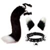 Simulated Plush Animal Ear Halloween Set Animal Tail Jewelry Cos Fox Ear Hair Clip Diffuse Exhibition Props Accessories