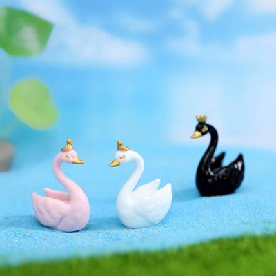 Micro Landscape Swan Ornament Home Decorate Resin Little Swan Potted Plants Garden Ornament for Gift