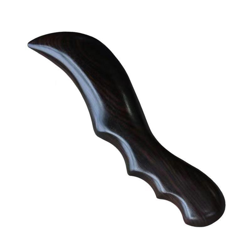 Purple Sandalwood Gua Sha Board for Back Massage and Meridian Scraping.