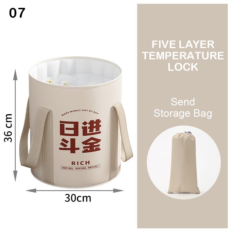 

Складное дорожное ведро для ног, переносная сумка для ног из утолщенной алюминиевой фольги, бытовое ведро для воды, многофункциональное ведро для мытья ног as the picture