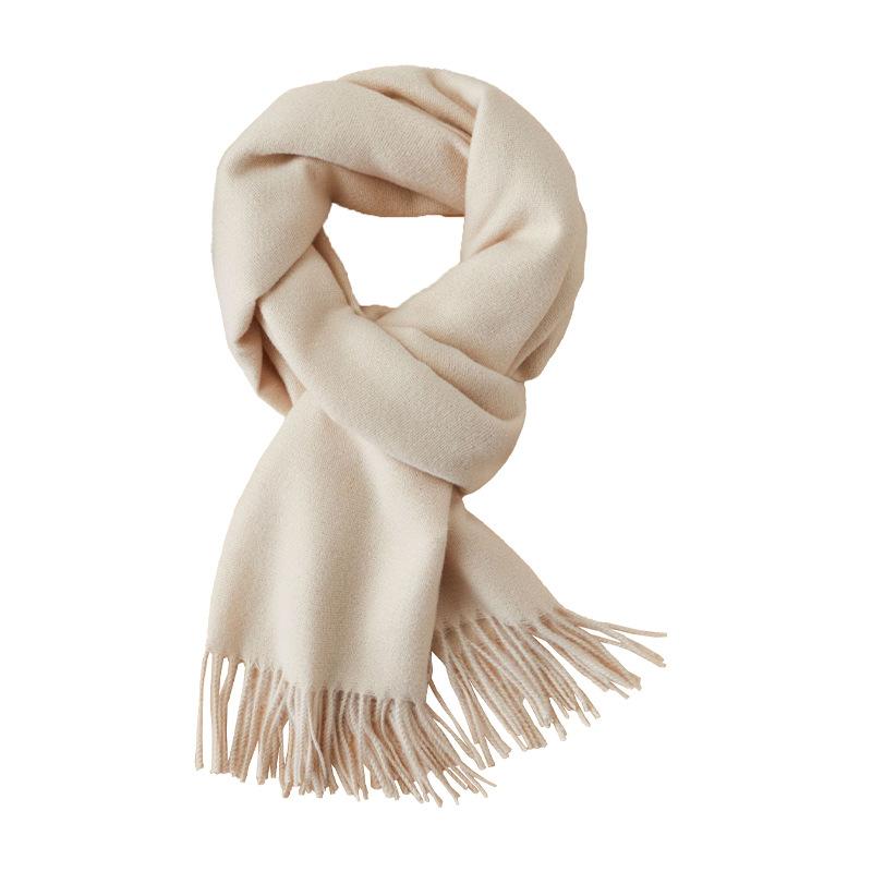 New solid color Maillard scarf women's winter high-end wool dopamine imitation cashmere scarf warm scarf