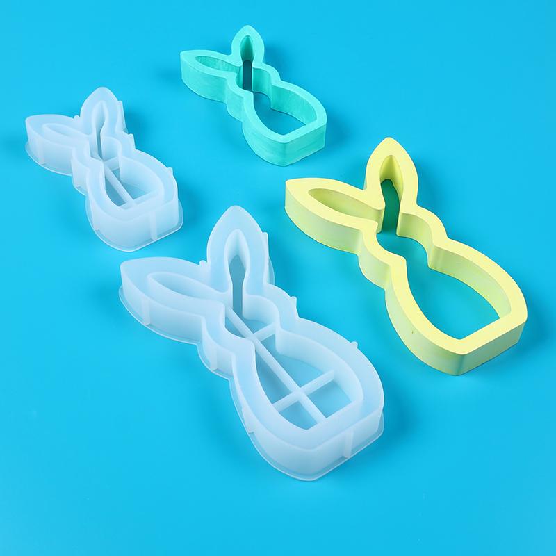 Bunny Candle Silicone Resin Mold for Easter Rabbit Candlestick Plaster Soap Ornaments Casting Making Home Decor