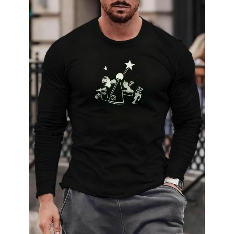 Slim Fit Long Sleeve Tee, Stretch Polyester, Solid Gray, Flexible & Wrinkle-Resistant Daily Wear S