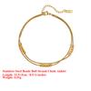 Effie Queen Stainless Steel 18k Gold Beads Ball Strand Chain Anklet Trendy Jewelry for Women Vacation Summer Beach Gift STCA04