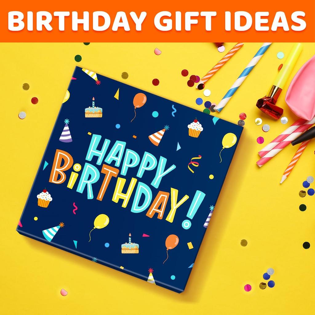 HAPPYPOP Birthday Gift Ideas for Kids - Socks for Girls Boys Age 3-12 with Greeting Card