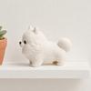 Nordic Style Decoration 3D Printing Dog Ornament, White Matte Texture Fluffy Figurine, Durable Playful Sculpture Mini Size Statue, for Home