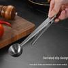 Stainless Steel Multi-Purpose Coffee Spoon with Clip - Measuring, Stirring, and Sealing.
