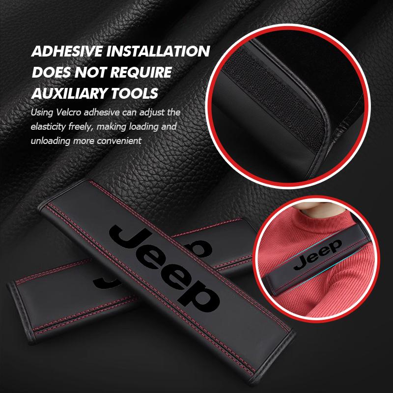 Car Logo Safety Belt Shoulder Cover Adjustable Protection Pad Auto Accessories For Jeep Grand Cherokee Patriot Renegade Compass