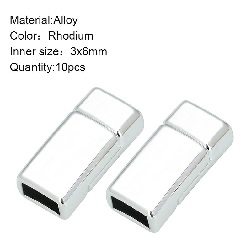 Louleur Magnetic Clasps Bracelets Connector End Clasp Flat Leather Cord Lazy Shoelace Buckle Jewelry Findings Magnets Fasteners