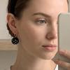 Zinc Zinc Alloy Polka Dot Earrings Black White Dangle Earrings Retro Round Ball Ear Buckles  Daily Wear
