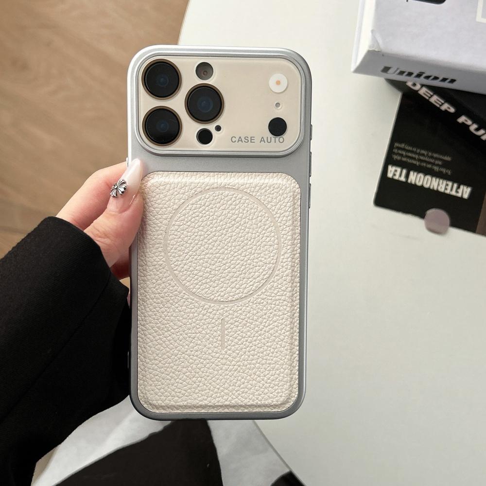 For Magsafe Matte PU Leather Texture For Magsafe Phone Case For iPhone 17 Air 16 15 14 Plus 13 12 Pro Max Bumper Non-Slip Cover