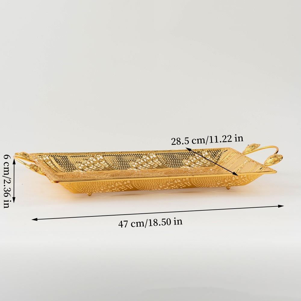 Assiette à fruits européenne, Assiette creuse en alliage pour la maison, Plateau à snacks doré portable, Assiette à bonbons Décoration de salon