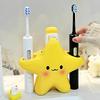 Cute Cartoon Star Toothbrush Holder, Toothbrush Organizer with Toothpaste Shelf for Bathroom Countertop