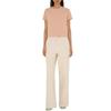 Burberry SS24 Solid Color Logo Embroidery Crew Neck Pullover Short Sleeved T Shirt Women's Pink 80979481