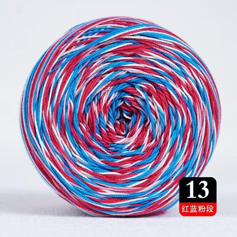 50g/Rotolo Filato di Cotone in Pizzo per Torta per Uncinetto & Maglia Fatto a Mano Fai da Te Morbido Caldo Filato Colorato a Gradiente Filo Materiali per Maglioni
