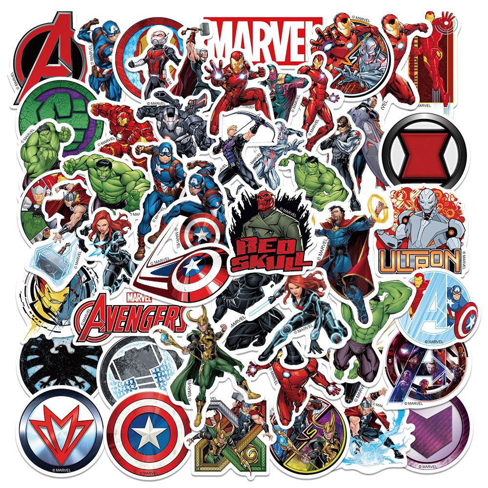 50 Autocolante Impermeabile cu Personaje de Desene Animate Avengers pentru Jurnale & Scrapbooking