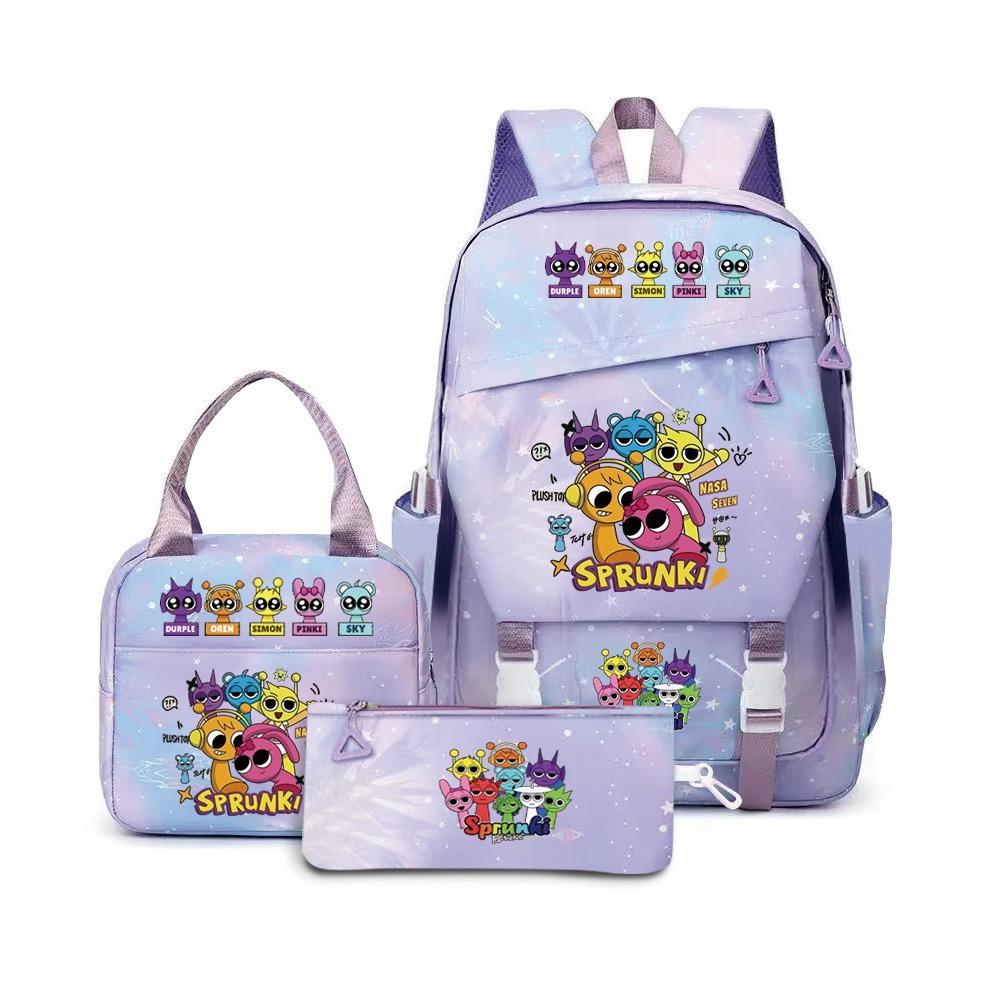 Sprunki Music Rhythm Box School Bag Game Backpack Junior High School Student Leisure Bag Travel Bag D
