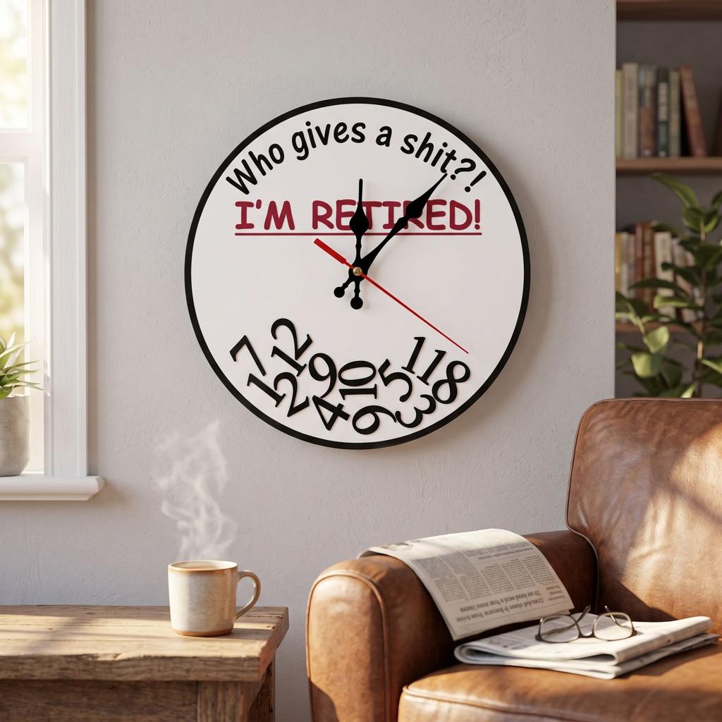 Fun Retirement Wall Clock Novelty Gift for Retiring Men Women Home Decor