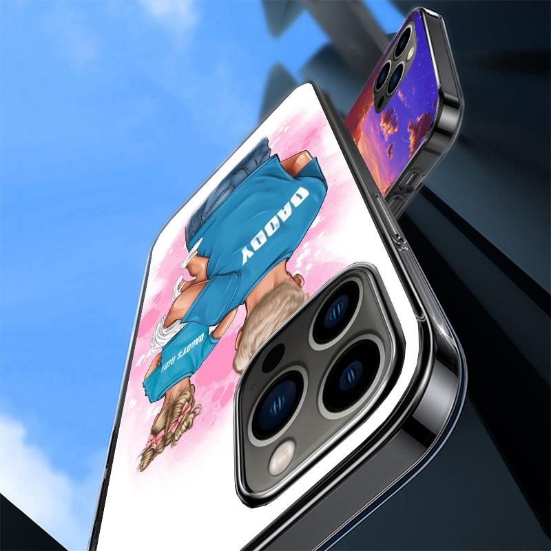 Dad And Baby Girl Boy Phone Case For iPhone 17 Air 16 Pro Max 16E 15 + 14 Plus 11 12 13 Mini 7 8 SE Gift Print Cover Fundas 17 A