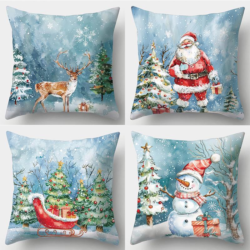 Christmas Pillowcase Office Seat Cushion Home Bedside Pillowcase