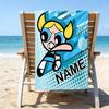 1pc The Powerpuff Girls2 Beach Towel with Custom Name, Beach/Swimming/Bath/Picnic/Camping Towel, Suitable for Seaside Beaches