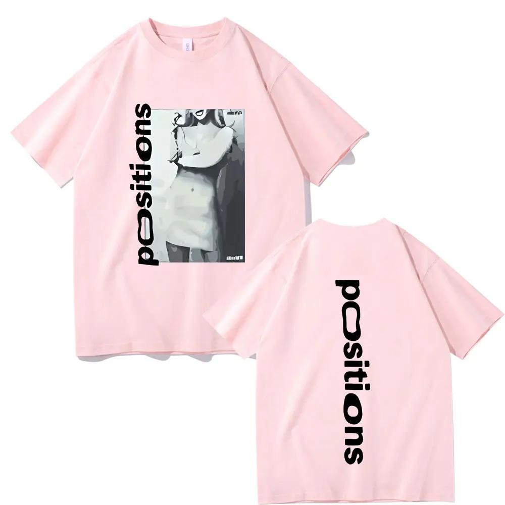Letní pánské tričko s potiskem alba Ariana Grande positions, ležérní, 100% bavlna, trendy oblečení s krátkým rukávem