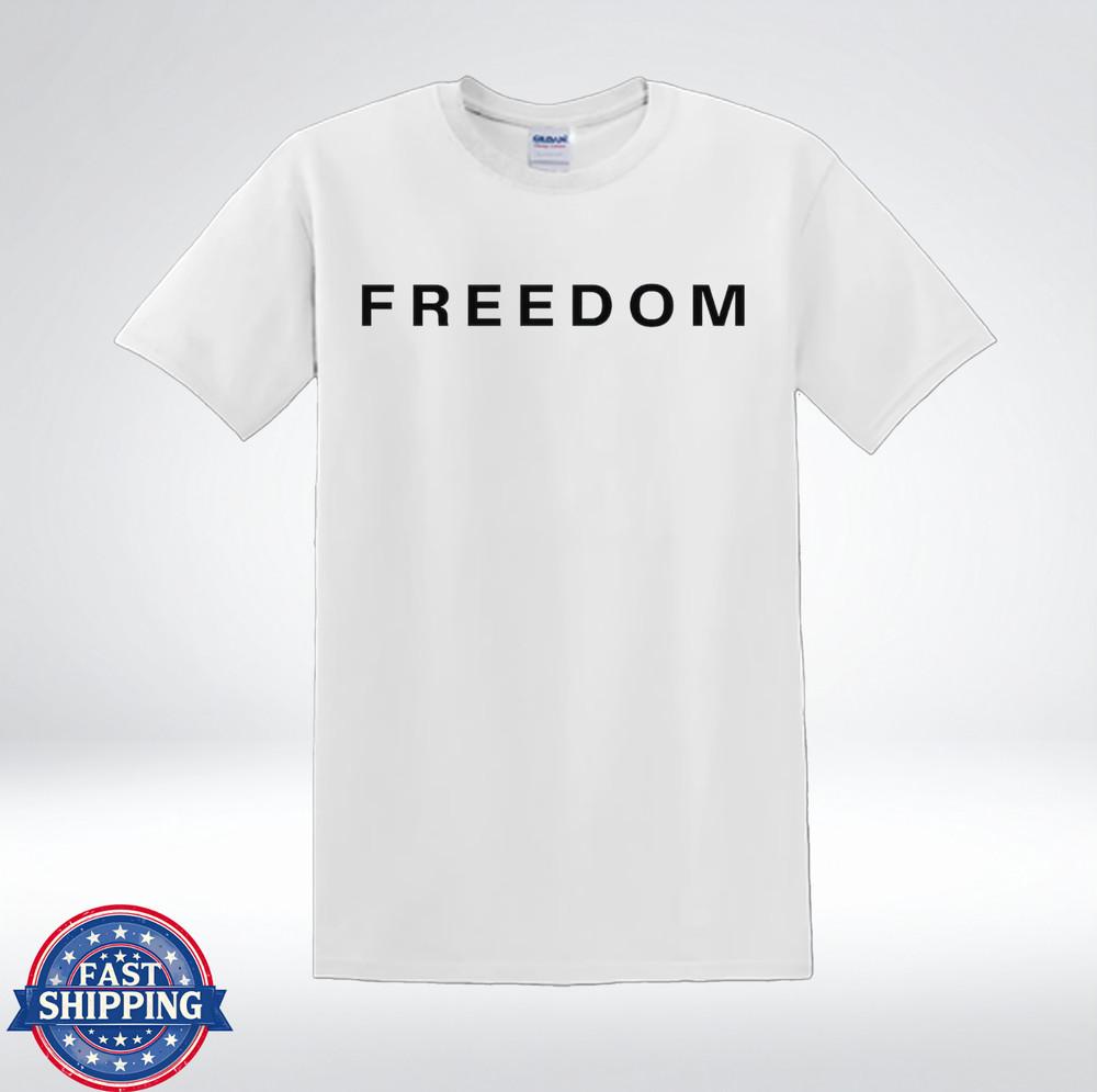 Freedom Statement Graphic Tee Minimalist White T-Shirt