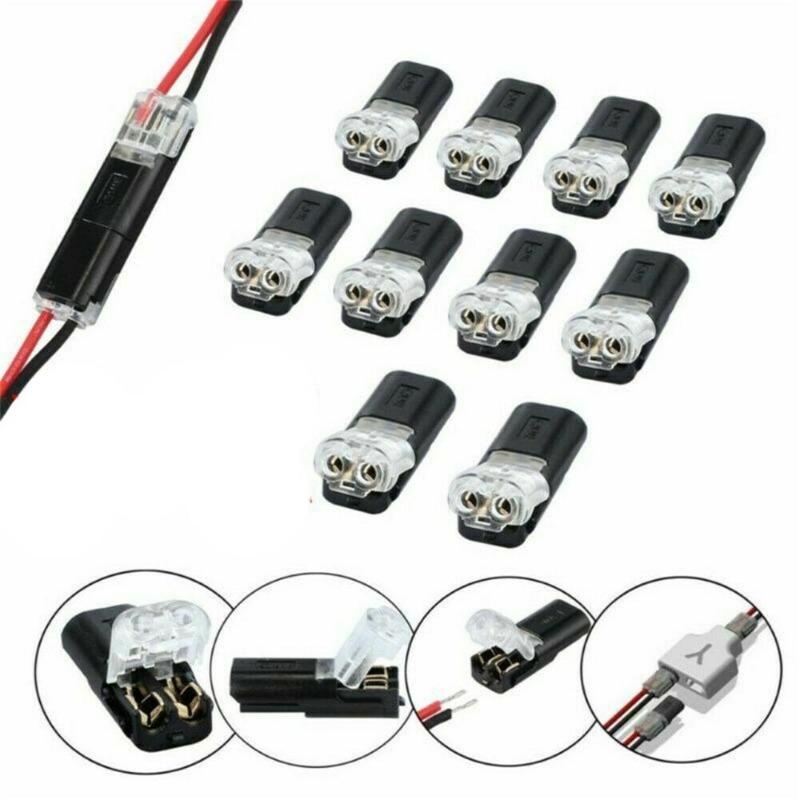 

10Pcs 2 Pin Way Plug Wire Cable Snap Connectors Car Electrical Connector Strip Terminal Connection Clamp