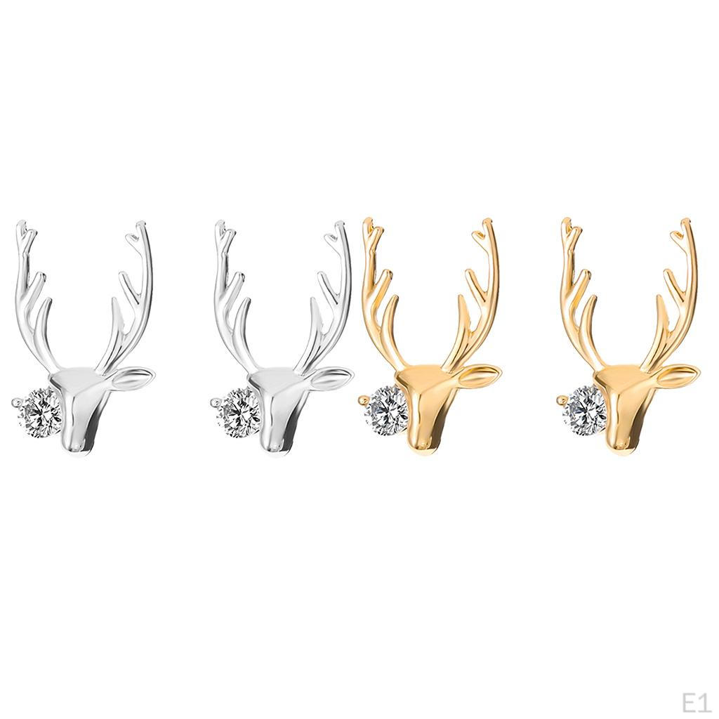 Charm Crystal Earrings Christmas Elk Deer Stud Gift Jewellery