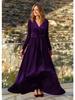 Elegant Velvet V-Neck Bridesmaid Dress for Autumn/Winter