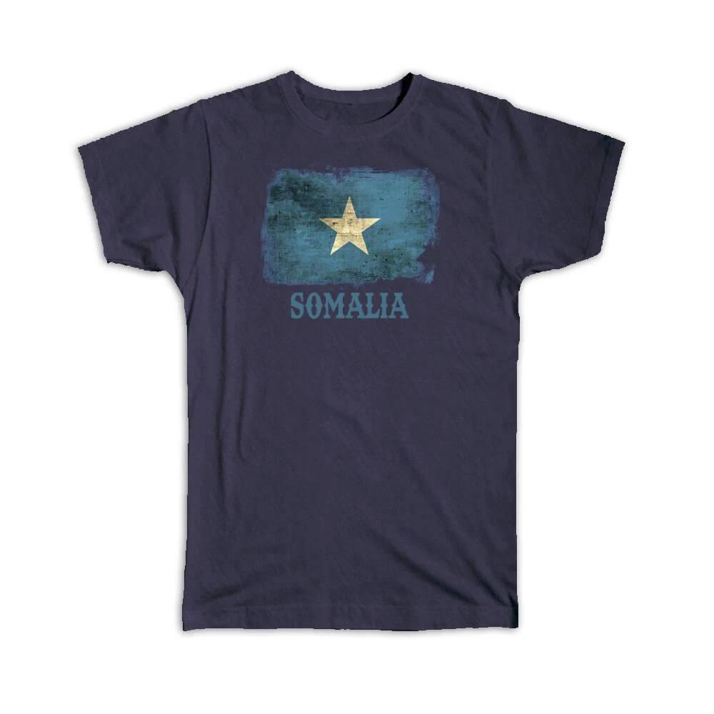 Gift T-Shirt : Somalia Somali Flag Distressed Art Proud African Country Souvenir XL