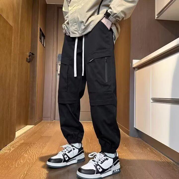 

Мужские летние джоггеры карго свободного кроя 2024 - Повседневные, больших размеров, износостойкие, легкие 3XL чёрный