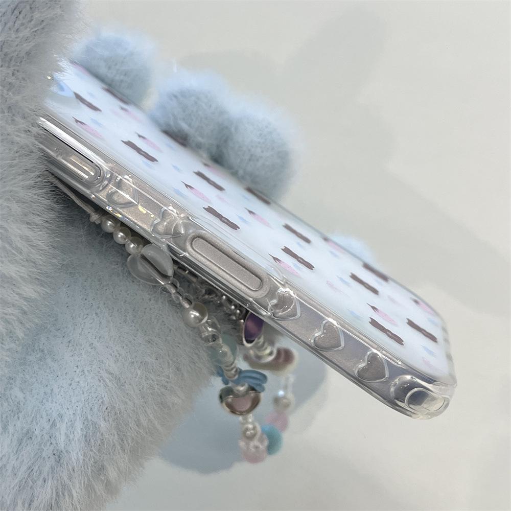 Cartoon Strawberry Bear iPhone 14/13 Case, Anti-fall, Compatible with Apple 17/16/15 PROMAX.