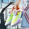 Foreign Trade Large Size Basketball Shoes Luminous 45 Youth Cement Ground Actual Combat Blue Sneakers Mesh Shoes Men's White Sneakers