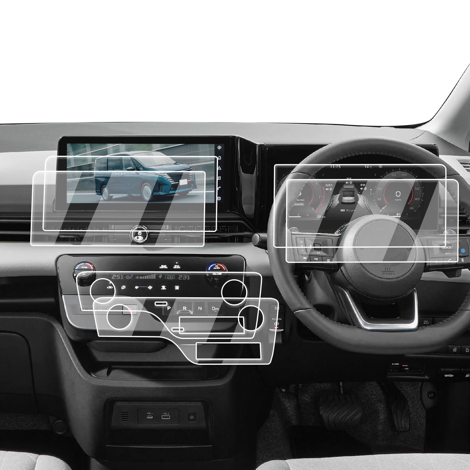 

ECOZEN Nissan Serena c28 навигационный файл пленка для кондиционера файл приборной панели ПЭТ-пленка, которая не ломается даже при сгибании c28 Serena эксклюзивный защитный лист