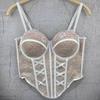 Fishbone Lace Corset Bottoming Shirt Girl's Suspender Vest Chic Slim Lace Crop Top  Lady