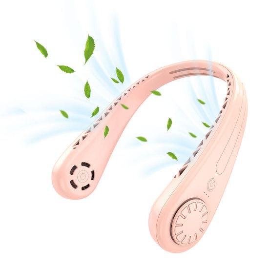 Portable Neck Fan Mini Leafless Ultra Quiet 360 Degree Cool Fans 3 Gear Wind Speeds USB Rechargeable Hands-Free Outdoor Sport Cooling Tools