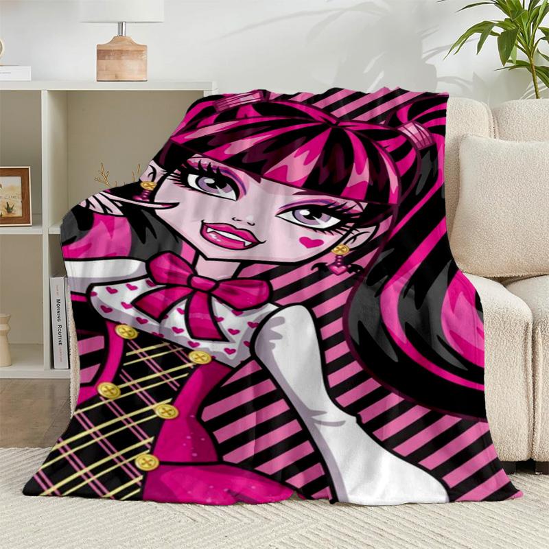 1PC Monster-High Party Flannel Blanket Gift, Suitable for Both Men And Women, Soft Ideal for Beds And Sofa, Birthday Or Christmas Gift
