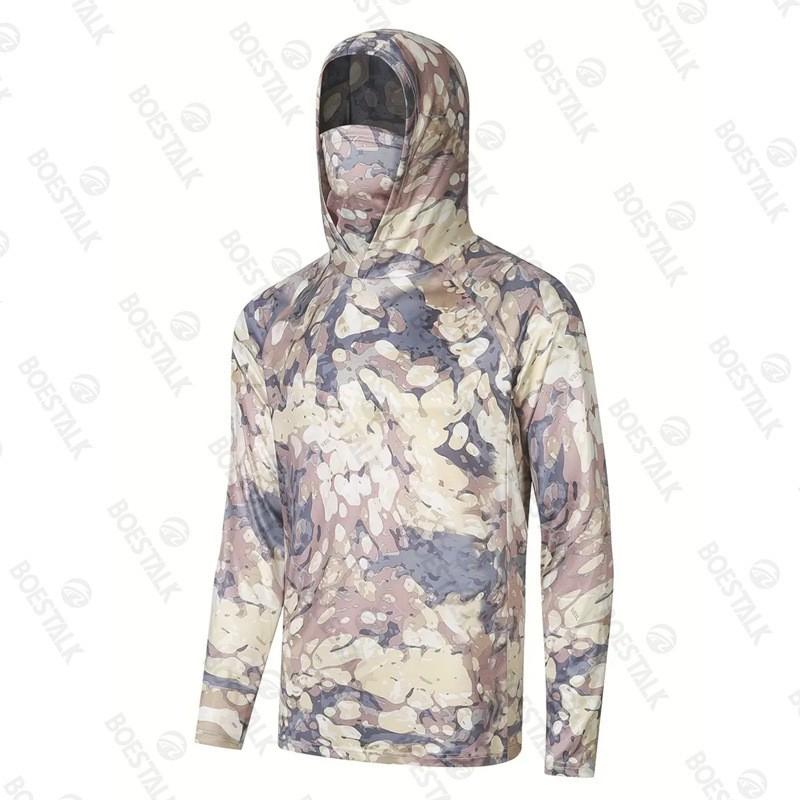 Mens Quick-Dry Fishing Hoodie With UPF 50 UV Protection Dust-Resistant Face Cover Lightweight Breathable Outdoor Sportswear