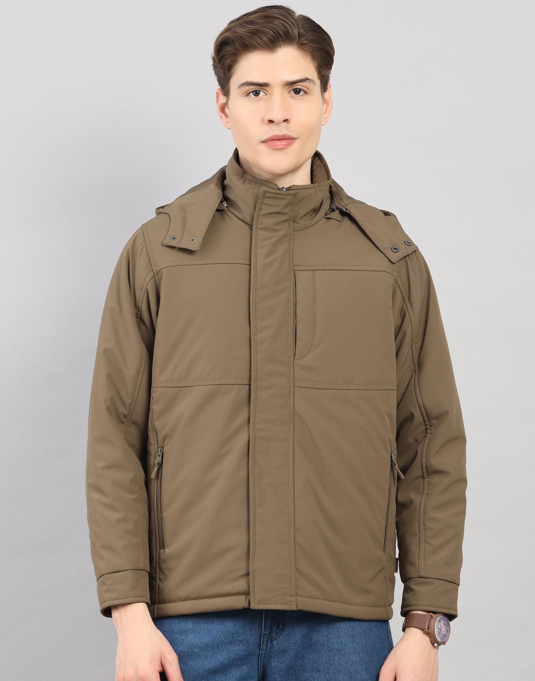 

Monte Carlo Men s Regular Fit Solid Full Sleeve Hooded Jacket with Puffer Vest XXL хакі