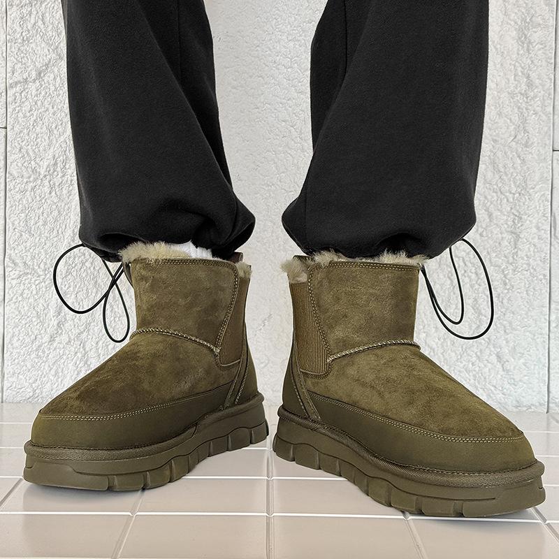 Winter New Snow Boots Fleece Thickened Warm Chelsea Boots Heightened Non-slip Cotton Shoes