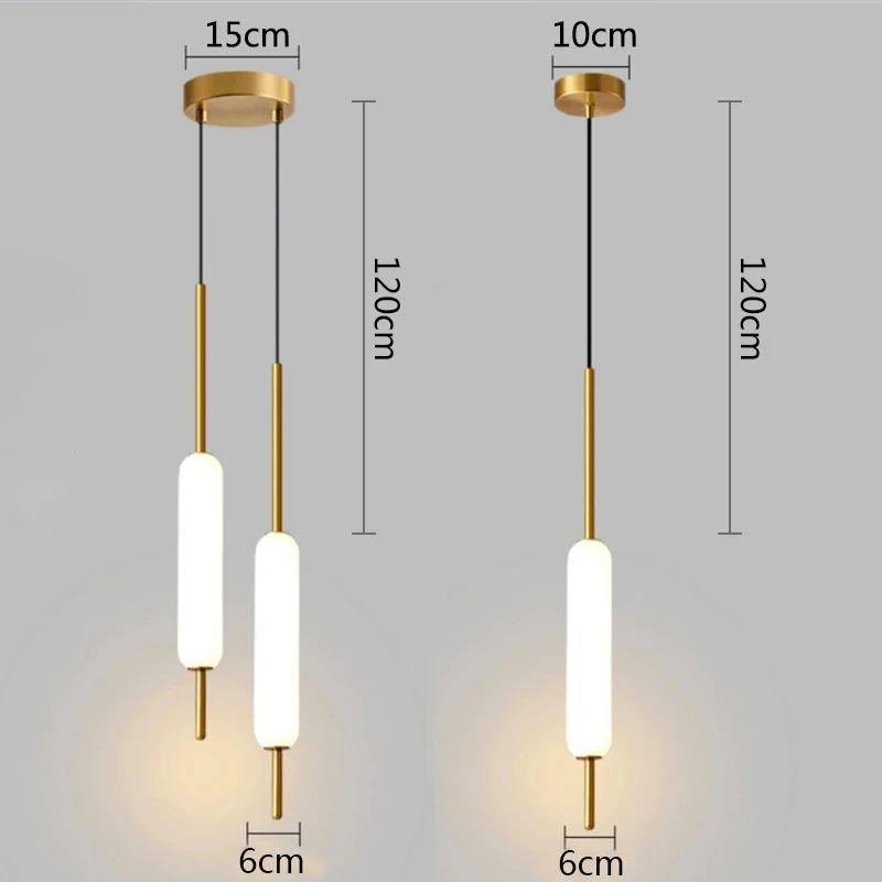 Nordic Creative Restaurant Pendant Lights Metal Glass Single Double Headed Home Decoration Bedroom Bar Corridor Staircase Light