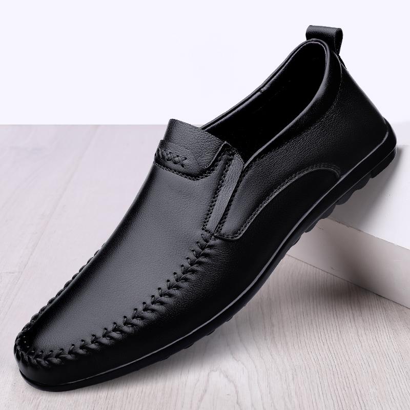 

Мужская обувь Обувь без застежек Кожаные мужские мокасины Повседневные дышащие мокасины для вождения Мокасины Легкая обувь Обувь ручной работы 44 чёрный