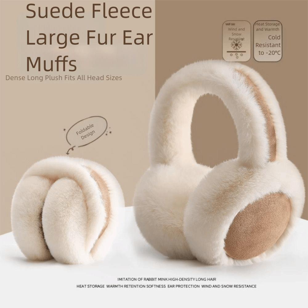 Warm Foldable Earflaps Soft Suede Faux Fur Ear-Muffs Fashion Plush Earmuffs Outdoor