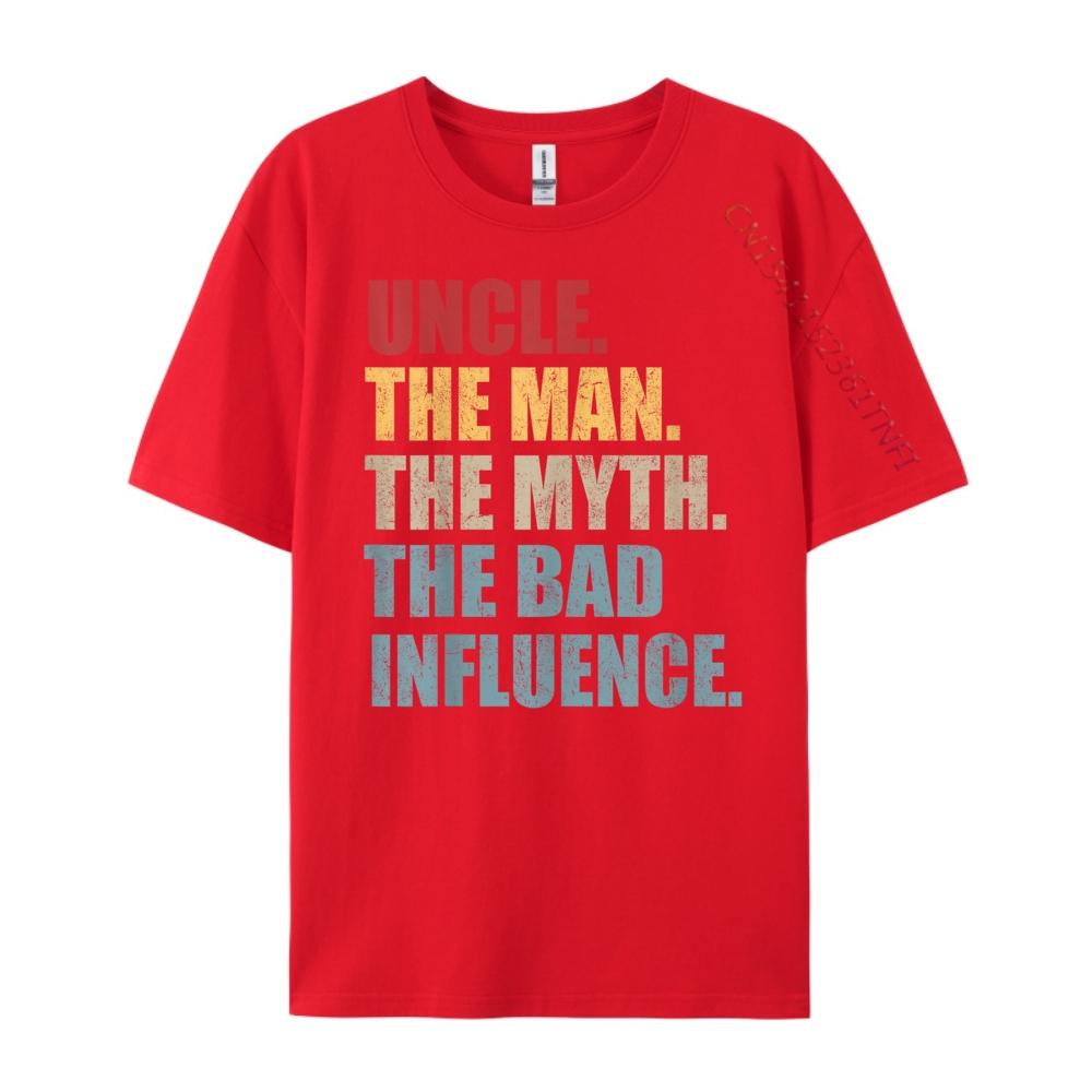 Vintage Fun Uncle Man Myth Bad Influence Funny Mens TShirts New Year Creative S