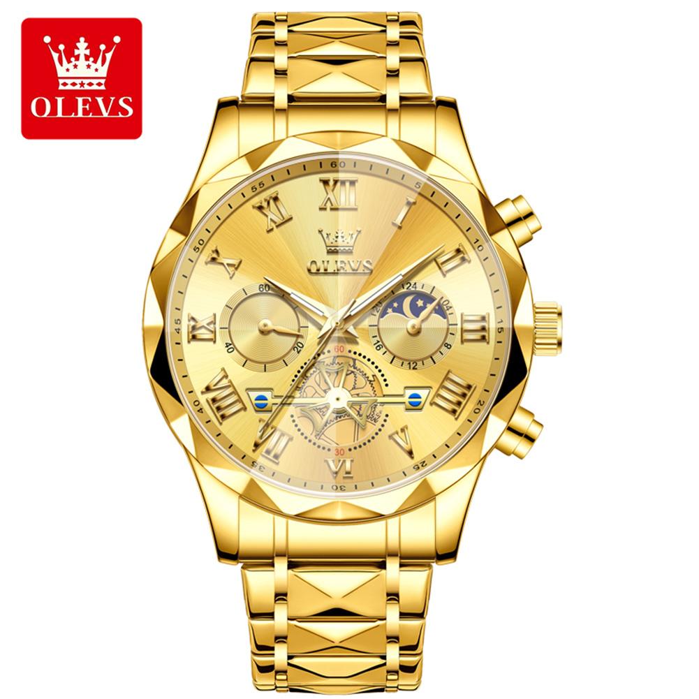 OLEVS 2709  Luxury  Hollow Skeleton Bands Best-selling Styles Oem Custom Logo Stainless Steel Chronograph Quartz Watch for Man