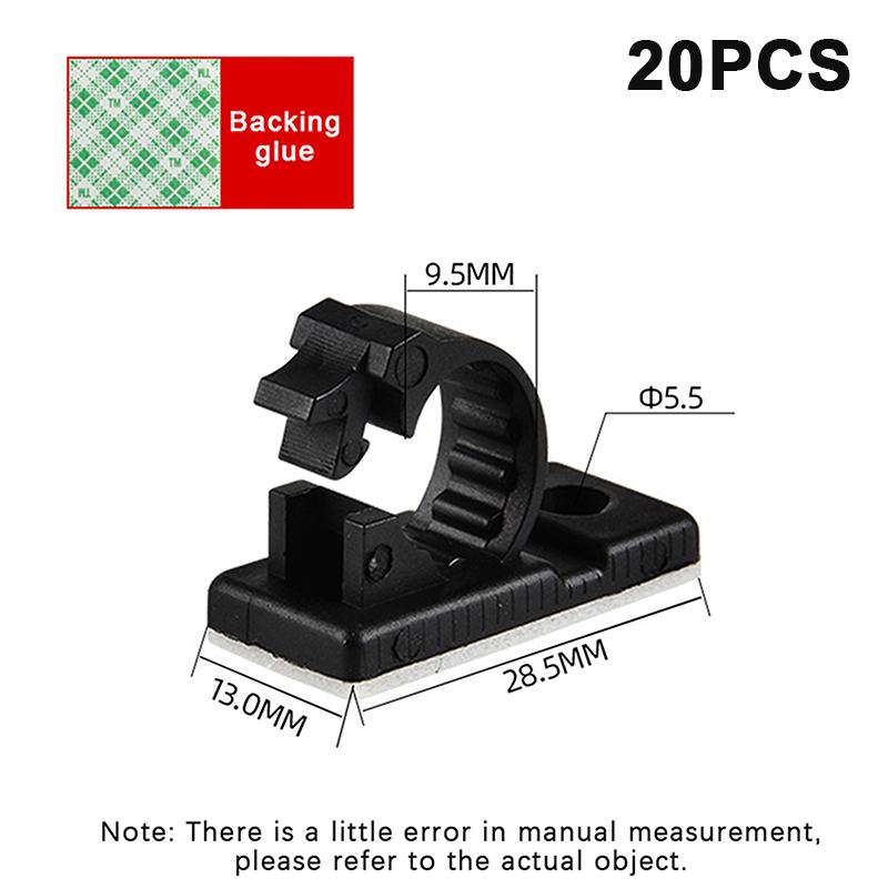 20 Peças Clipes Organizadores de Cabos Autoadesivos Suporte de Fios para Gerenciamento Enrolador de USB Grampo de Fio para Mesa Ajustável Ly-4/6/8/10/11/12
