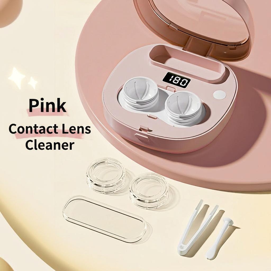 Rechargeable Contact Lens Cleaning Case Compact High Frequency Vibration Lens Cleaner Automatic Contact Lens Cleaner