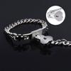 2 Stück Ton Edelstahl Liebhaber Herz Liebe Schloss Armband mit Schloss Schlüssel Armreifen Set Partner Schmuck Geschenk
