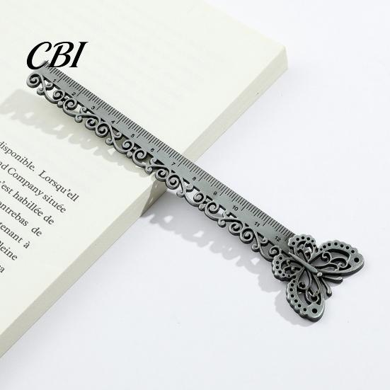 Metal Bookmark Ruler Butterfly Ginkgo Ruler, 2 in 1 Measuring Page Marker Ultra-thin for Students, Thin Book Mark with Scale, Creative School